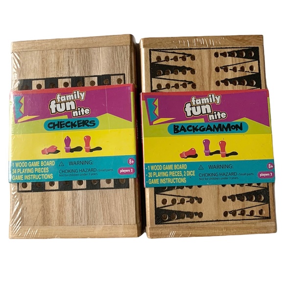 Fundex Games Small Wooden Backgammon Set Travel Size Game - NEW- - Picture 1 of 5